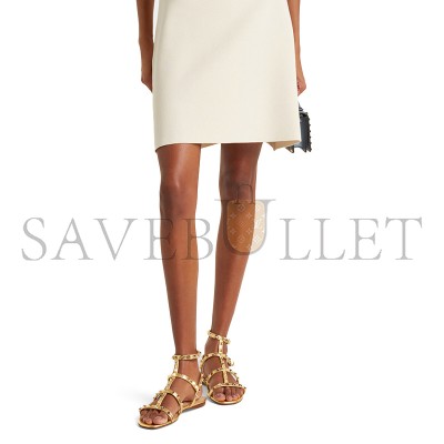 VALENTINO GARAVANI ROCKSTUD METALLIC LEATHER SANDALS VALENTINO GARAVANI ROCKSTUD METALLIC LEATHER SANDALS